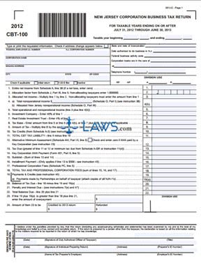 Form CBT-100 Corporation Business Tax Return 