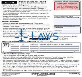 Civil Subpoena (Duces Tecum) for Personal Appearance and Production of Documents and Things at Tria