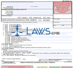 Order Appointing Guardian Ad Litem - Probate [same as GC-101]