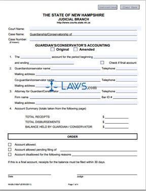 Form NHJB-2160-P Guardian's Accounting