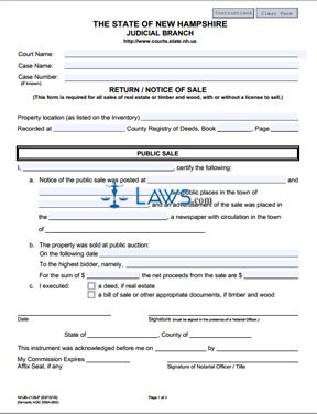 Form NHJB-2126-P Return-Notice of Sale