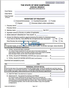 Form NHJB-2125-P Inventory Of Fiduciary