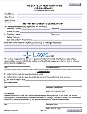 Form NHJB-2025-F Motion to Terminate Guardianship