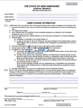 Form NHJB-2320-F Name Change Affirmation