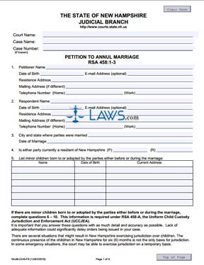 Form NHJB-2245-FS Petition to Annul