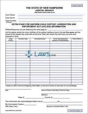 Form NHJB-2656-DFPS  Extra Page for Petitions (or UCCJEA Affidavits) 