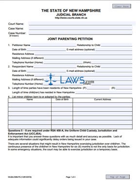 Form NHJB-2390-FS Joint Parenting Petition 
