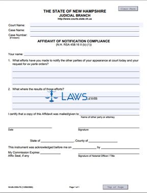 Form NHJB-2356-FS Affidavit of Notification Compliance 