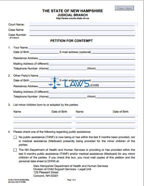 Form NHJB-2199-FS Petition for Contempt 