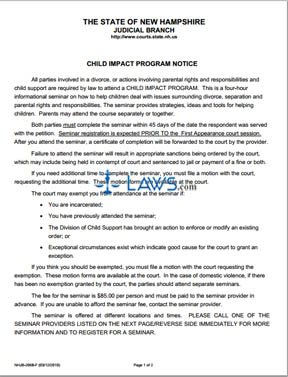Form NHJB-2068-F Child Impact Program Notice 