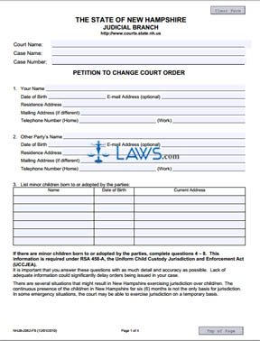 Form NHJB-2062-FS Petition to Change Court Order 
