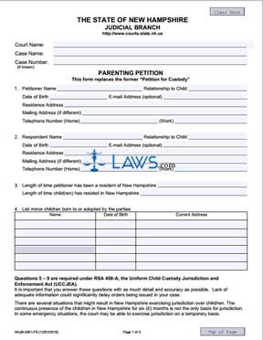 Form NHJB-2061-FS Parenting Petition 
