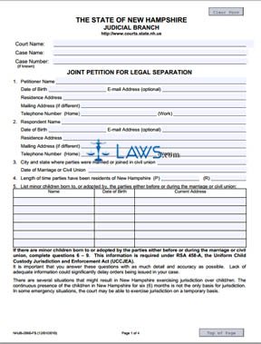 Form NHJB-2060-FS Joint Petition for Legal Separation