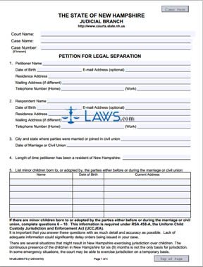 Form NHJB-2059-FS Petition for Legal Separation 
