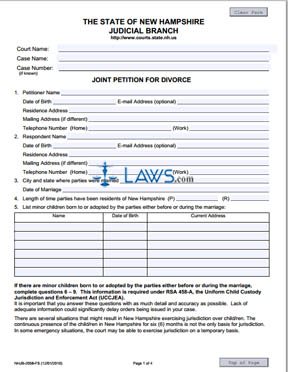 Form NHJB-2058-FS Joint Petition for Divorce 