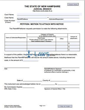Form NHJB-2316 Petition / Motion to Attach with Notice