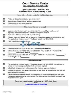 010 Any Estate DOD on or after 1/1/2006 No Will 
