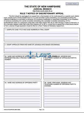 Rule 7 Notice of Discretionary Appeal Form