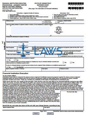Form JD-CV-24CAL Financial Institutions - Judgment Debtor Who Is a Natural Person 