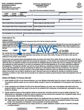 Form JD-CV-23 Post Judgment Remedies - Interrogatories 