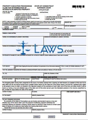 Form JD-CV-5C Property Execution Proceedings, Claim For Determination of Interests 