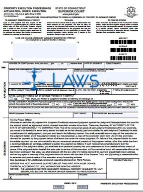 Form  JD-CV-5CAL Property Execution Proceedings