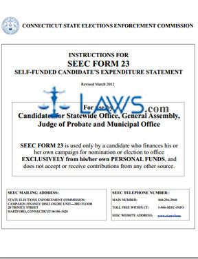 SEEC Form 23 Instructions Self-Funded Candidate's Expenditure Statement