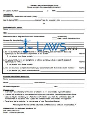 License Cancellation/Termination Form
