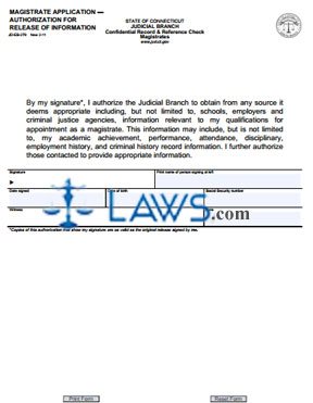 Magistrate Application — Authorization For Release of Information