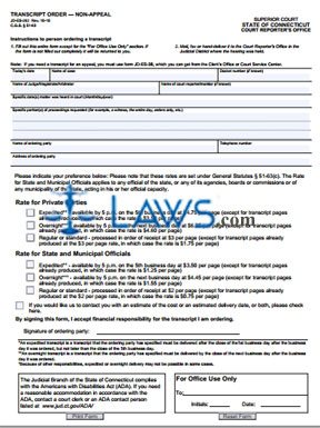 Transcript Order — Non-Appeal