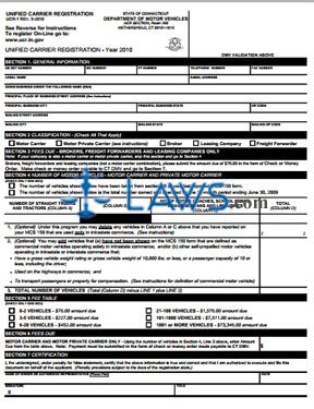 Form UCR-1 Unified Carrier Registration 2010