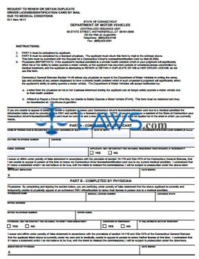 Form CI-1 Request to Renew or Obtain Duplicate Driver's License or ID Card By Mail Due to Medical Conditions
