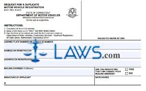 Form B-341 Request for a duplicate motor vehicle registration