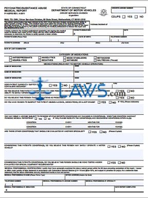 Form P-142P-S Psychiatric/Substance Abuse Medical Report