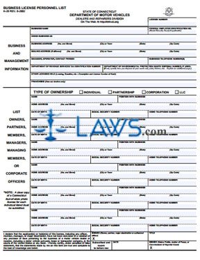 Form K-26 Business License Personnel List