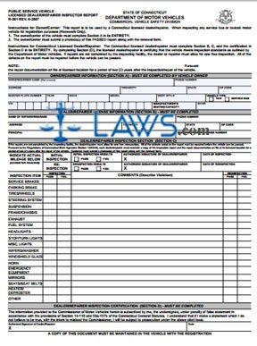 Form R-361 Licensed Dealer/Repairer Inspector's Report for a Public Service Vehicle 