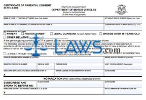 Form 2-D License - Certificate of Parental Consent