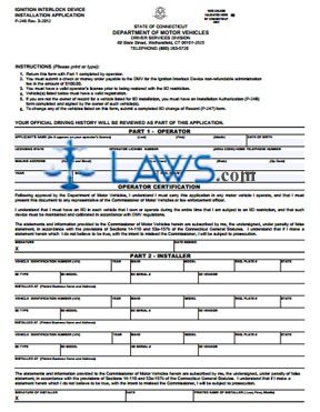 Form P-246 Ignition Interlock Device - Installation Application