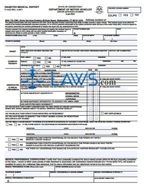 Form P-142D Diabetes Medical Report   
