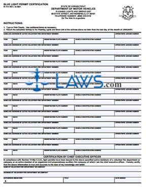 Form R-114 Blue Light Permit Certification
