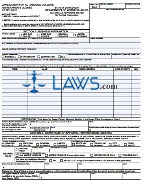 Form K-7 Application for Automobile Dealer's or Repairer's License