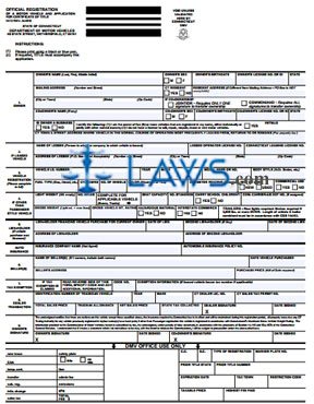 Form H-13 Application for Registration and Certificate of Title