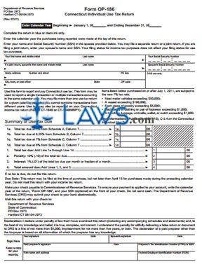 Form OP-186 Individual Use Tax Return