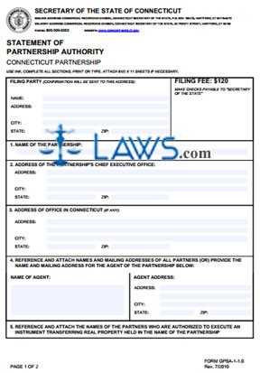 Form CT Statement of Partnership Authority 