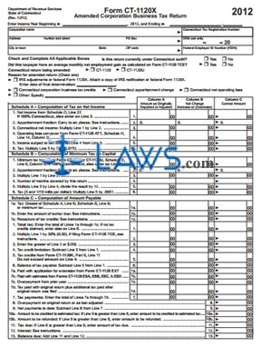 Form CT-1120X Amended Corporation Business Tax Return 