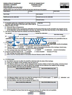 Form JD-FM-177 Dissolution of Marriage (Divorce) Judgment