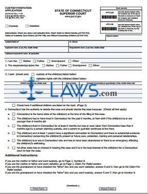 Form FM-161 Custody / Visitation Application