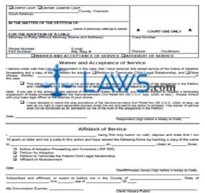 Affidavit of Service/Waiver and Acceptance of Service