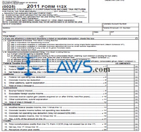Form 112X Amended Colorado C-Corporation Income Tax Return