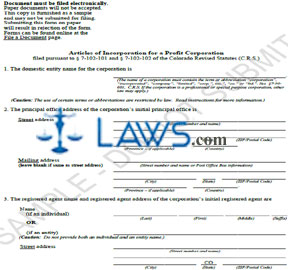 Form Articles of Incorporation for a Profit Corporation (Sample) 